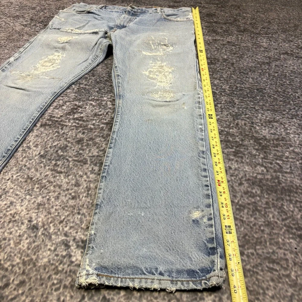 Levi's 517 Bootcut Jeans Mens 36x31 Blue Distressed Western Grunge Vintage Y2K